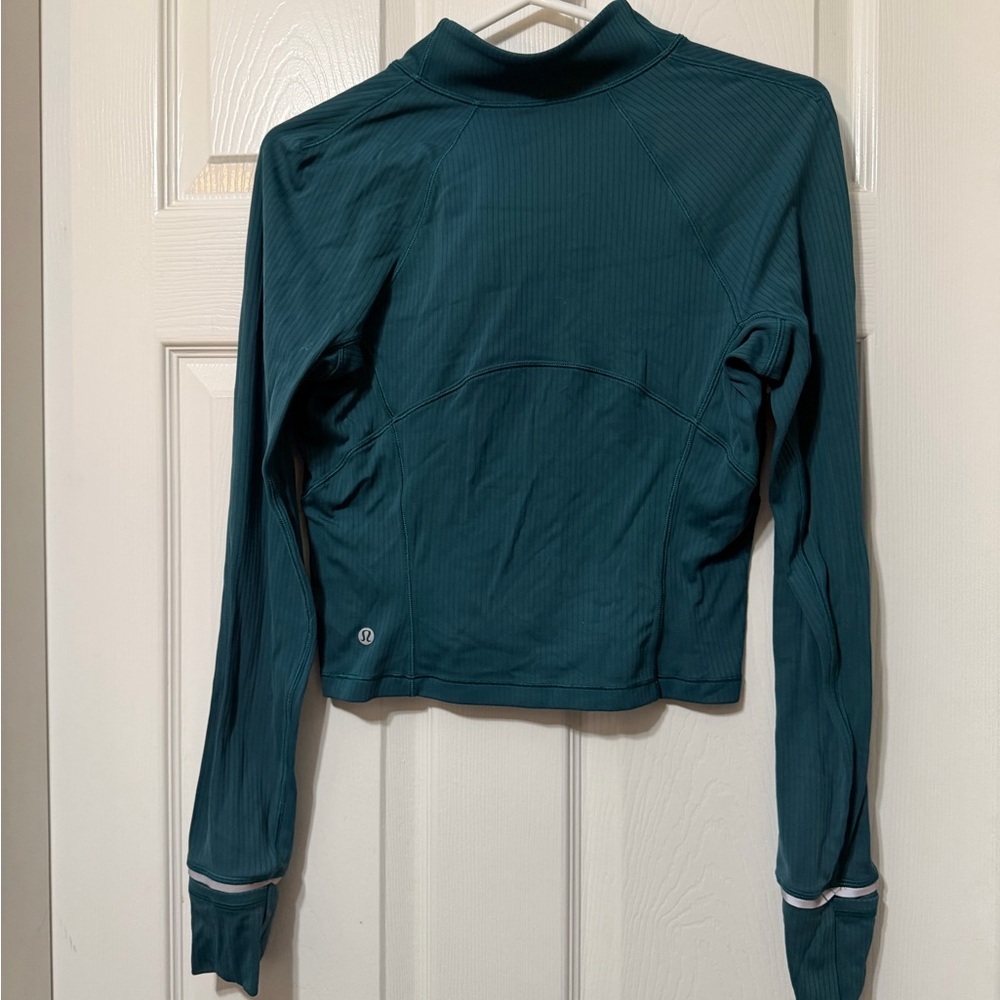 Lululemon athletica its rulu run cropped half zip size 8 euc - Picture 3 of 5